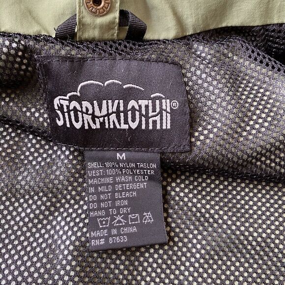 Stormkloth II Men’s Green Full Zip Hooded M Windbreaker Jacket Outdoor - Picture 8 of 10